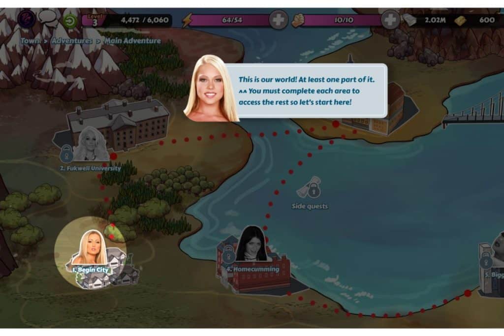 Pornstar Harem skärmbild från spelet